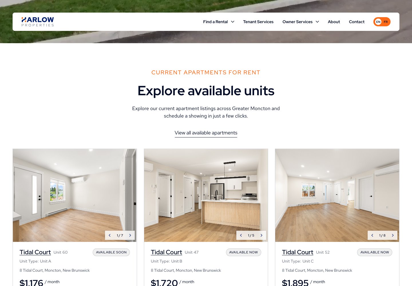 Harlow Properties: desktop content and browsing details; open full-size image in a new tab