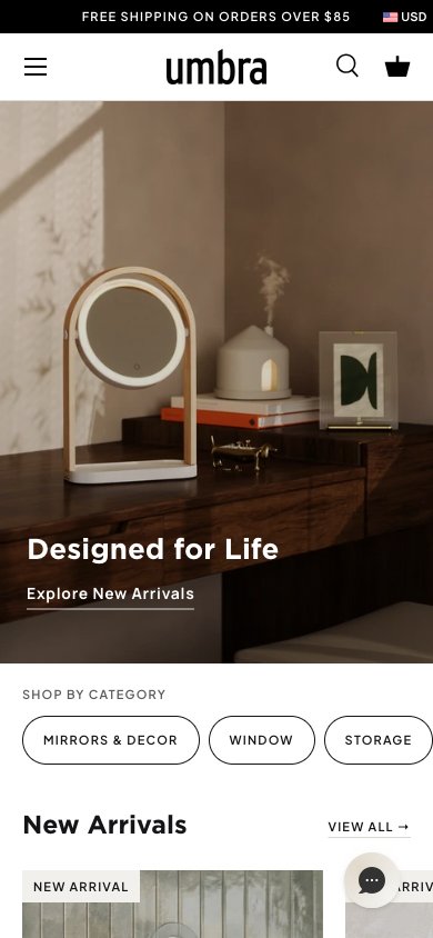 Umbra: mobile website; open full-size image in a new tab